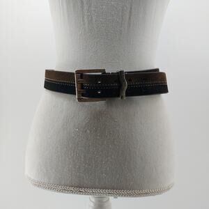 Arizona Jean Womens Belt Medium Two Tone Brown Black Suede Y2K